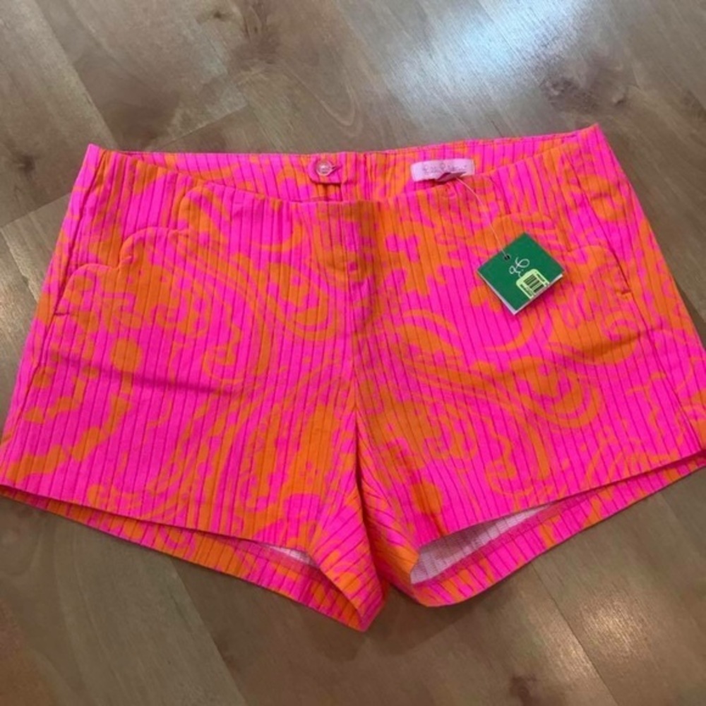 Lilly Pulitzer NWT Hot Pink Scalloped Pocket Shorts Size 0